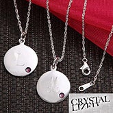 Monogrammed Sterling Silver Swarovski Birthstone Necklace