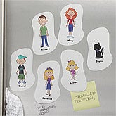 Family Cartoon Character Personalized Refrigerator Magnets - 5372