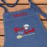 Kiss The Cook© Personalized Denim Apron
