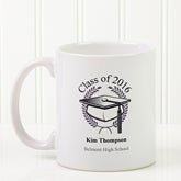 Personalized Ceramic Coffee Mugs - Graduation Cap Design, Travel Coffee Mugs - Graduation Cap Design