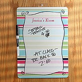 Girls Personalized Dry Erase Message Board - Stripes