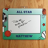 Personalized Dry Erase Message Board - Sports