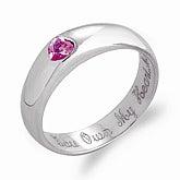 5722D - Pink Heart Engraved Message Ring