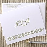 Script Monogram Personalized Note Cards - 5764