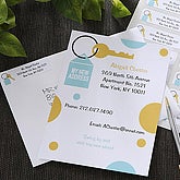 Personalized House Key Moving Announcement Cards, Self-Inking Rubber Address Stamp - House Key