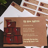 Custom Personalized Address Stamps - Moving Box, Personalized Moving Announcements - Moving Boxes, Personalized Return Address Labels - Moving Boxes