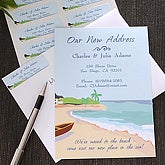 Personalized Sea Shore Beach Moving Announcements, Sea Shore Waves Personalized Address Stamps
