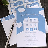 Moving On Personalized New Home Moving Announcement Cards, New Home Custom Rubber Address Stamp