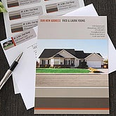 Modern Stripes Personalized Photo Moving Announcements