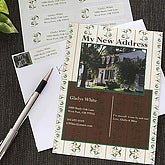 Personalized Floral Wallpaper Photo Moving Announcements, Rubber Address Stamp - Wallpaper Design