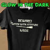 Halloween Witch Personalized Glow In The Dark T-Shirt