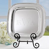 Stratford Monogram© Engraved Silver Tray