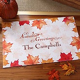 Autumn Greetings Personalized Doormat