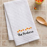 Personalized Kitchen Towel Set - Halloween Candy Corn - 5949