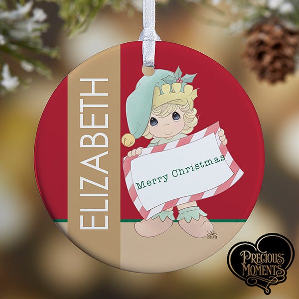 13749 precious moments personalized christmas elf ornament large personalized christmas