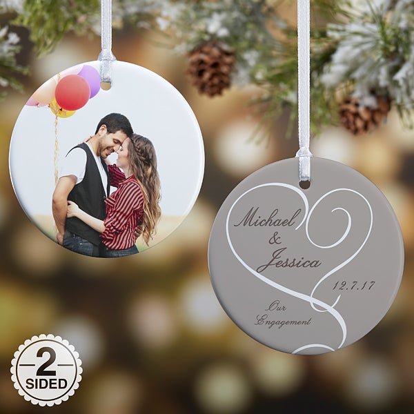 14843 our engagement photo personalized ornament engagement christmas ornament
