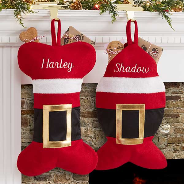 Santa Belt Personalized Pet Christmas Stockings