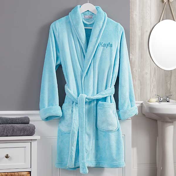 Embroidered Baby Blue Robe