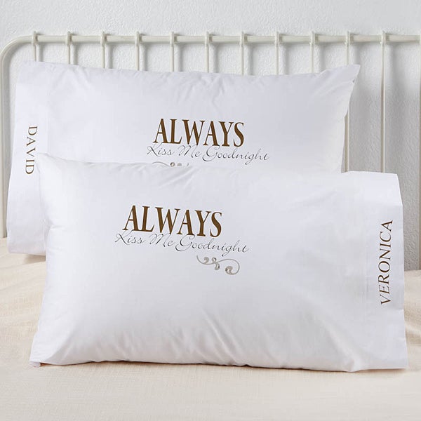 Kiss Me Goodnight - Personalized Pillowcase Set