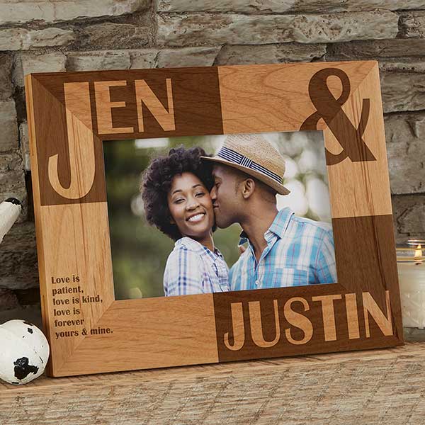 Engraved Wood Picture Frame