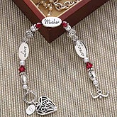 Love, Mother, Forever Silver Monogram Mother's Bracelet