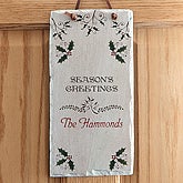 Seasons Greetings Personalized Holiday Wall Plaque - 6380