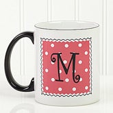 Womens Personalized Polka Bot Coffee Mug - 6386