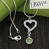 Rhinestone Heart Swarovski Crystal Birthstone Necklace - 6525D
