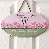 Spring Tulips Personalized Slate Wall Plaque - 6603
