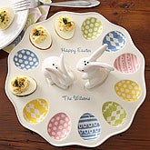 Personalized Deviled Egg Platter & Bunny Shakers