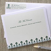 Irish Clover Personalized Note Cards - 6615