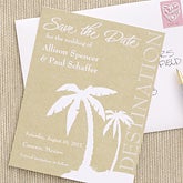 Destination Wedding Save The Date Cards - Tropical Palm Trees