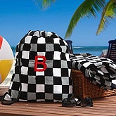secondary_category(ies) nolink] >> Personalized Checkered Beach Bag & Towel Set