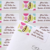 Polka Dot Monogram Custom Address Labels - 6907