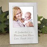 Personalized Godparent Picture Frame - Engraved Silver - 6981