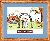 Bride & Groom Watercolor Print - 11x14 METAL Frame