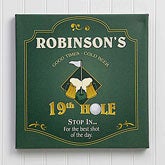 19th Hole Personalized Canvas Golf Pub Sign Wall Art - 7043