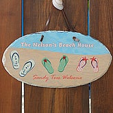 Personalized Slate Wall Plaque - Beach Flip Flops - 7107