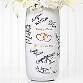 Personalized Signature Wedding Vase - Joined Hearts - 7121