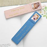 Baby Girl Personalized Leather Photo Bookmark baby gifts