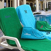 Home & Entertaining >> Embroidered Monogram Personalized Lounge Chair Covers - Aqua