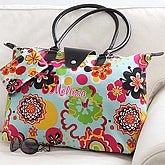 Ladies Personalized Floral Folding Handbag - 7187