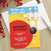 Personalized Bowling Party Invitations - 7208