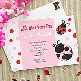Ladybug Personalized Girls Party Invitations - 7209 Ladybug Personalized Girls Party Invitations - 7209