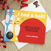 Personalized Bowling Thank You Note Cards - 7224