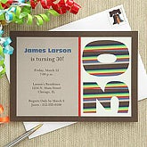 Custom Personalized Birthday Party Invitations - Stripes - 7245