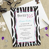 Sweet 16© Custom Zebra Invitations