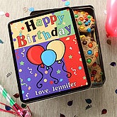 Happy Birthday Personalized Cookie Gift Tin - 7275