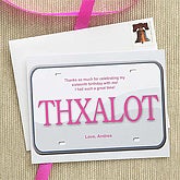 Personalized 16th Birthday License Plate Thank You Cards - 7282