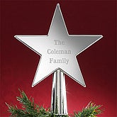 Silver Star Personalized Christmas Tree Topper - 7439